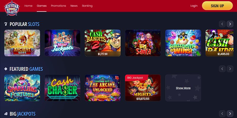 All Star Slots online casino for blackjack
