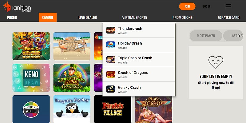 Ignition Casino US Crash