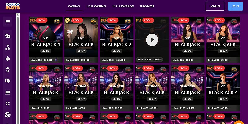 Super Slots online blackjack casino