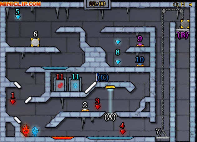 Fireboy And Watergirl 3: The Ice Temple Level 28 Full Gameplay 