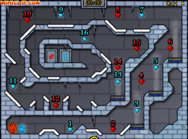 Miniclip Ice Temple [FireBoy & WaterGirl] Level 15 Guide 