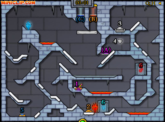 Fireboy And Watergirl 3: The Ice Temple Level 5 Full Gameplay