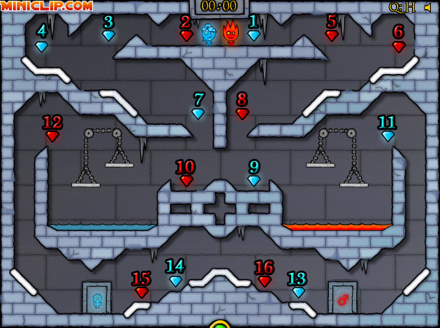 Miniclip Ice Temple [FireBoy & WaterGirl] Level 15 Guide 