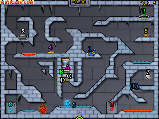 Fireboy And Watergirl 3: The Ice Temple Level 5 Full Gameplay