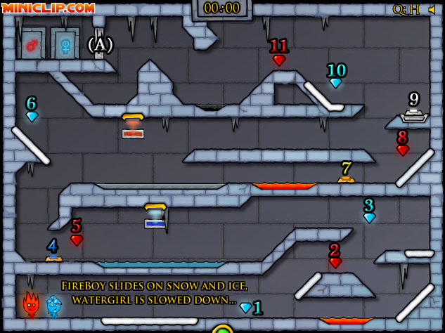 Miniclip Ice Temple [FireBoy & WaterGirl] Level 15 Guide 