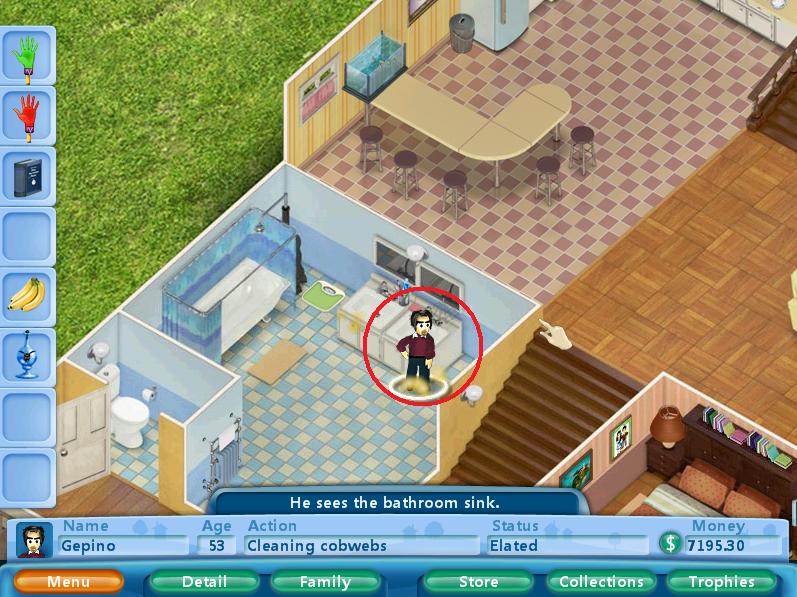 Virtual Families Walkthrough Tips Review - How To Fix The Bathroom Sink In Virtual Families 3